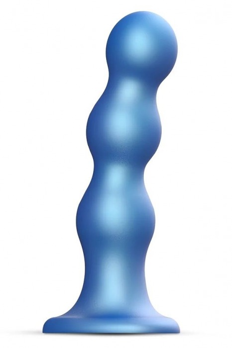 Голубая насадка Strap-On-Me Dildo Plug Balls size S - Strap-on-me - купить с доставкой в Кургане