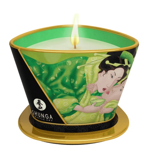 Массажная свеча Exotic Green Tea с ароматом зелёного чая - 170 мл. - Shunga - купить с доставкой в Кургане