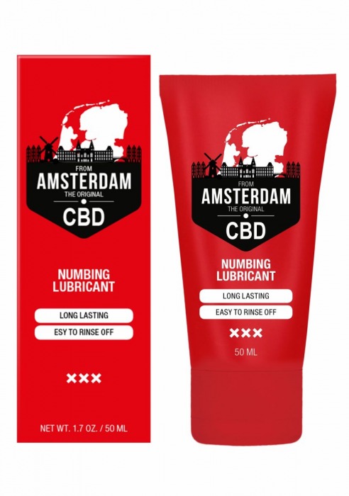 Пролонгирующий лубрикант Numbing CBD from Amsterdam - 50 мл. - Shots Media BV - купить с доставкой в Кургане