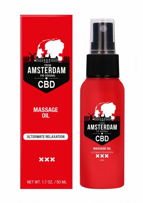 Стимулирующее массажное масло CBD from Amsterdam Massage Oil - 50 мл. - Shots Media BV - купить с доставкой в Кургане