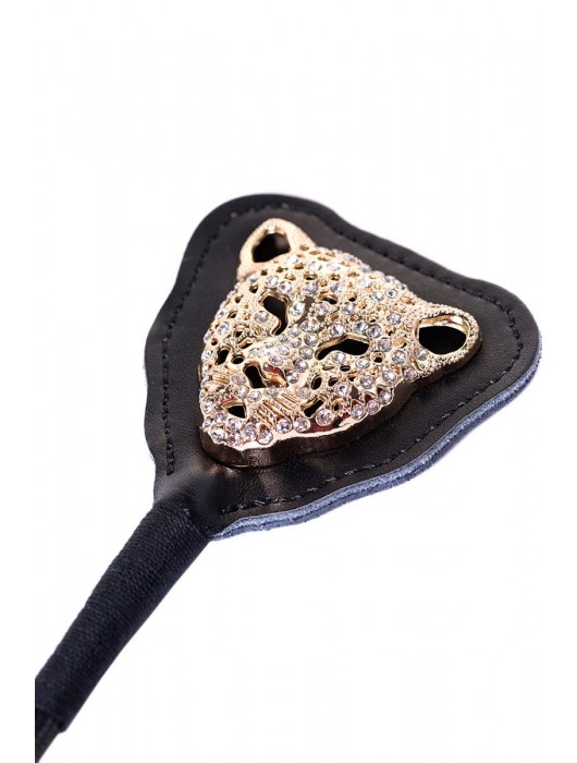 Чёрный стек с фигуркой леопарда на наконечнике - 21 см. - ToyFa - купить с доставкой в Кургане