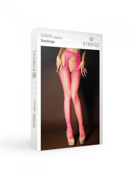 Розовые колготки с вырезами и искрящимися стразами - Le Frivole купить с доставкой
