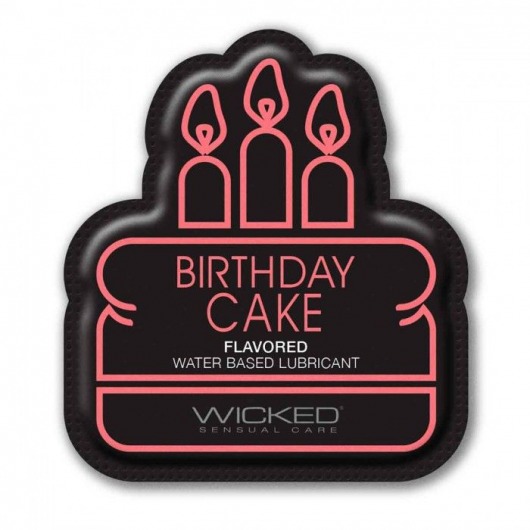 Лубрикант на водной основе со вкусом торта с кремом Wicked Aqua Birthday cake - 3 мл. - Wicked - купить с доставкой в Кургане