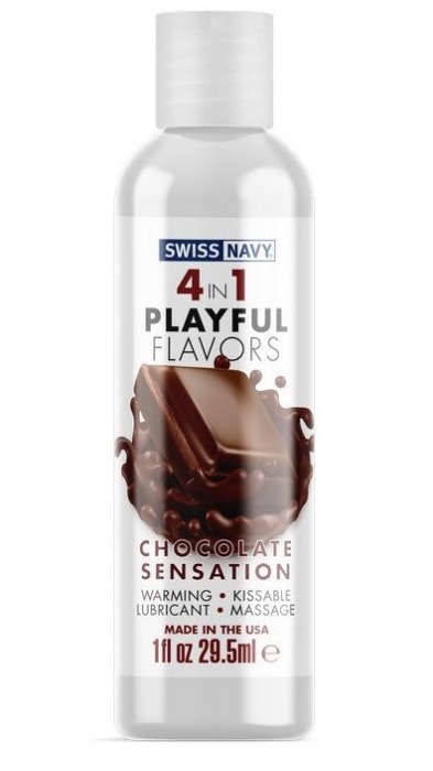 Массажный гель 4-в-1 Chocolate Sensation с ароматом шоколада - 29,5 мл. - Swiss navy - купить с доставкой в Кургане