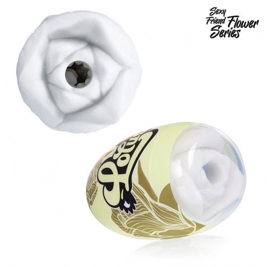 Белый нереалистичный мастурбатор в форме бутона цветка Lotus - 1137 - в Кургане купить с доставкой