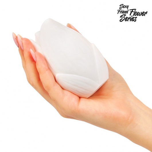 Белый нереалистичный мастурбатор в форме бутона цветка Lotus - 1137 - в Кургане купить с доставкой