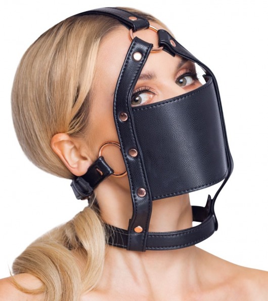 Черный намордник с кляпом-шаром Head Harness With A Gag - Orion - купить с доставкой в Кургане