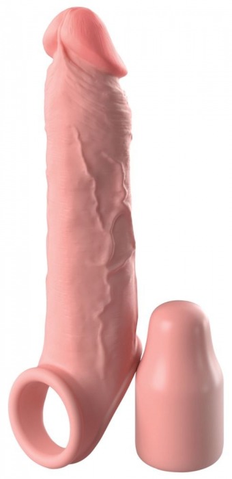 Телесная насадка-удлинитель 2 Inch Silicone X-tension with Strap - 20,3 см. - Pipedream - в Кургане купить с доставкой