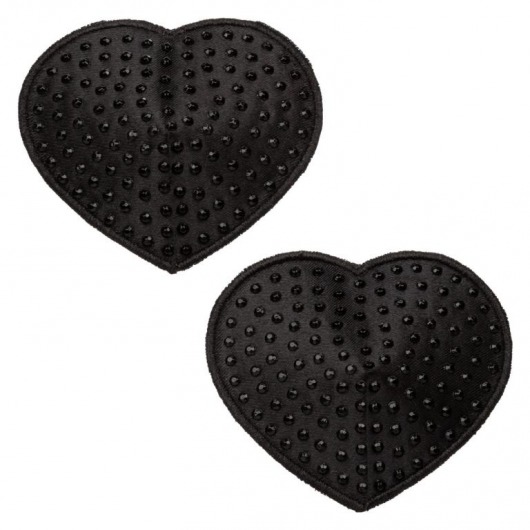 Черные пэстисы в форме сердечек Heart Pasties - California Exotic Novelties - купить с доставкой в Кургане