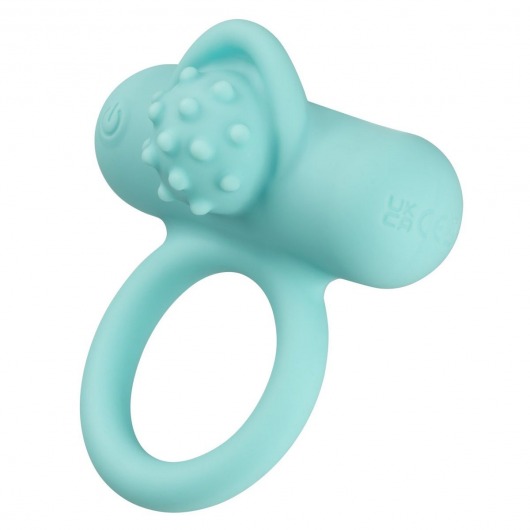 Аквамариновое эрекционное виброкольцо Silicone Rechargeable Nubby Lover’s Delight - California Exotic Novelties - в Кургане купить с доставкой