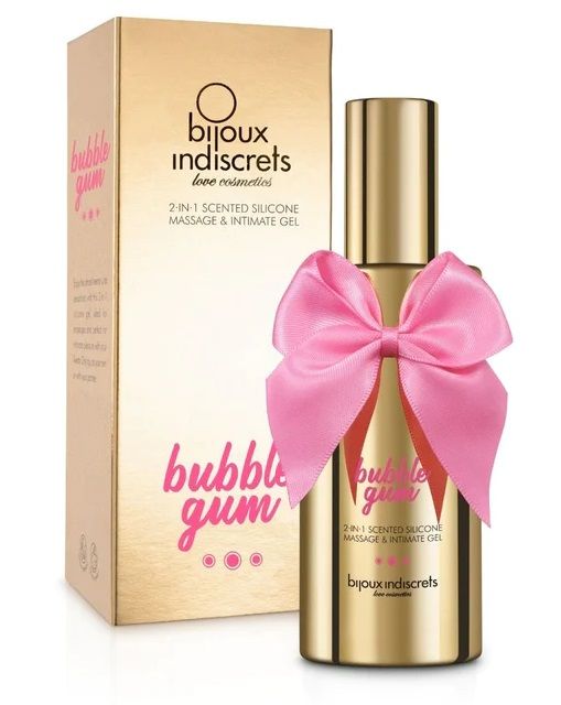 Гель с ароматом жвачки Bubblegum 2-in-1 Scented Silicone Massage And Intimate Gel - 100 мл. - Bijoux Indiscrets - купить с доставкой в Кургане