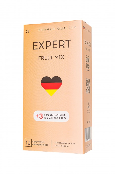 Ароматизированные презервативы EXPERT Fruit Mix - 12 шт.(+3 в подарок) - Expert - купить с доставкой в Кургане