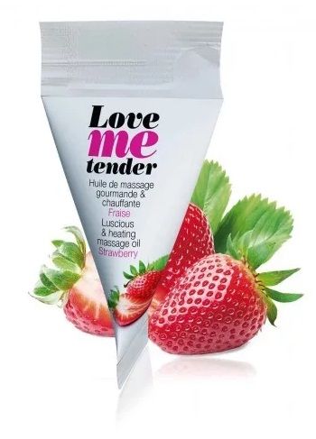 Съедобное согревающее массажное масло Love Me Tender Strawberry с ароматом клубники - 10 мл. - Love to Love - купить с доставкой в Кургане