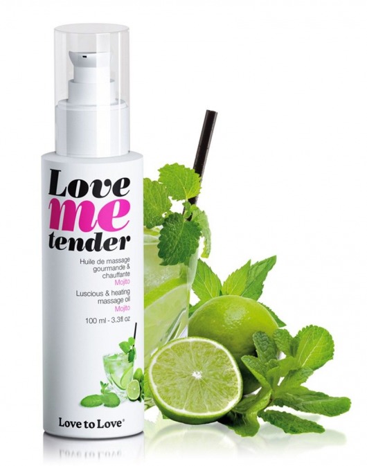Съедобное согревающее массажное масло Love Me Tender Mojito с ароматом мохито - 100 мл. - Love to Love - купить с доставкой в Кургане