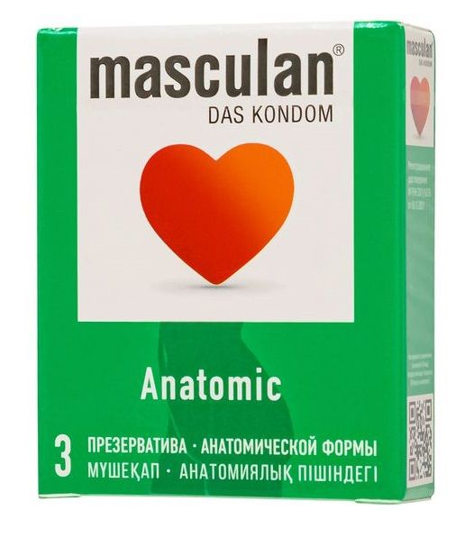 Презервативы анатомической формы Masculan Anatomic - 3 шт. - Masculan - купить с доставкой в Кургане