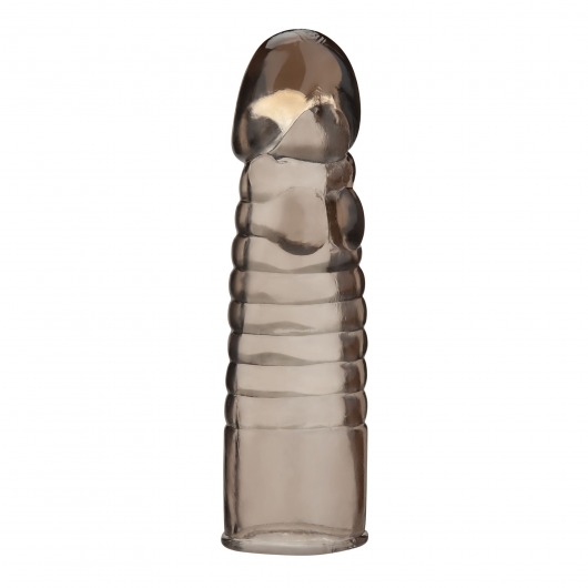 Дымчатая насадка-удлинитель Ribbed Realistic Penis Enhancing Sleeve Extension - 15,2 см. - BlueLine - в Кургане купить с доставкой