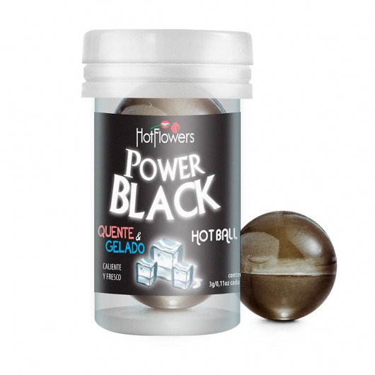 Интимный гель Power Black Hot Ball с охлаждающе-разогревающим эффектом (2 шарика по 3 гр.) - HotFlowers - купить с доставкой в Кургане