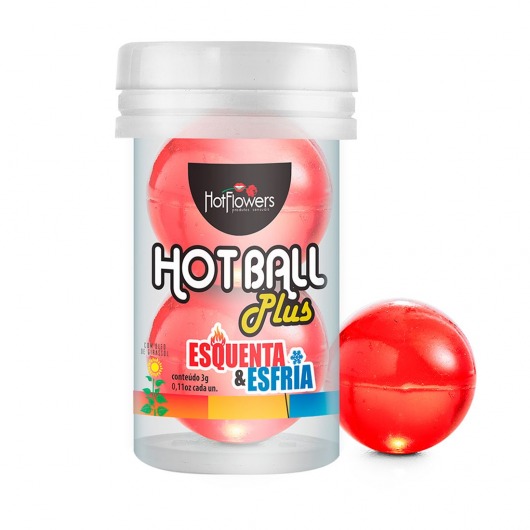 Лубрикант на масляной основе Hot Ball Plus с охлаждающе-разогревающим эффектом (2 шарика по 3 гр.) - HotFlowers - купить с доставкой в Кургане