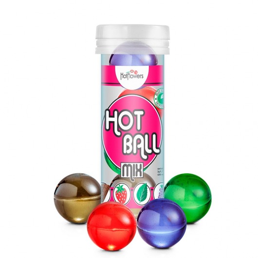 Ароматизированный лубрикант Hot Ball Mix на масляной основе (4 шарика по 3 гр.) - HotFlowers - купить с доставкой в Кургане