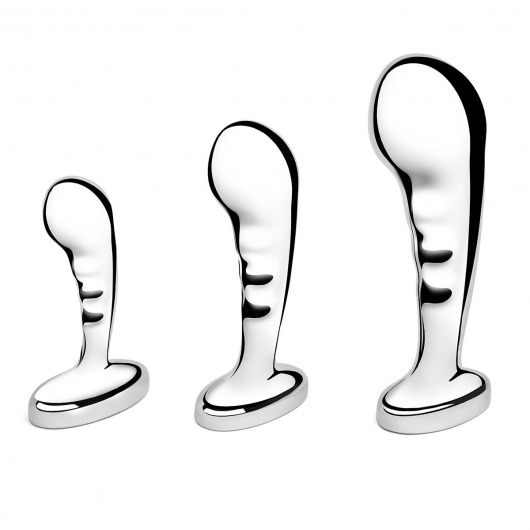 Набор из 3 стальных стимуляторов простаты Stainless Steel P-spot Training Set - b-Vibe - в Кургане купить с доставкой