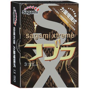 Суженные к основанию презервативы Sagami Xtreme COBRA - 3 шт. - Sagami - купить с доставкой в Кургане