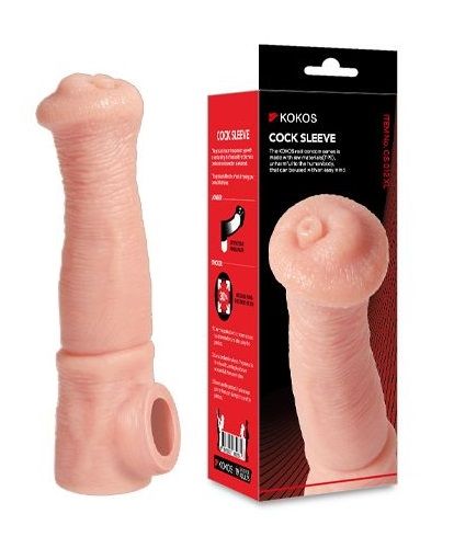 Телесная фантазийная насадка на член Cock Sleeve Size L - KOKOS - в Кургане купить с доставкой