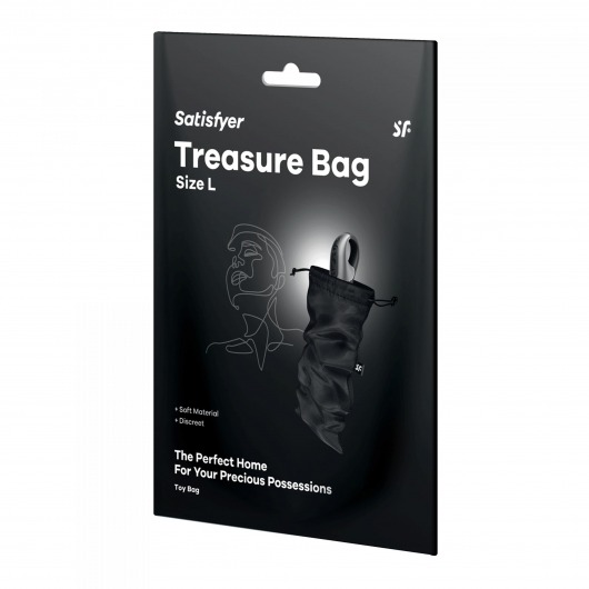 Черный мешочек для хранения игрушек Treasure Bag L - Satisfyer - купить с доставкой в Кургане