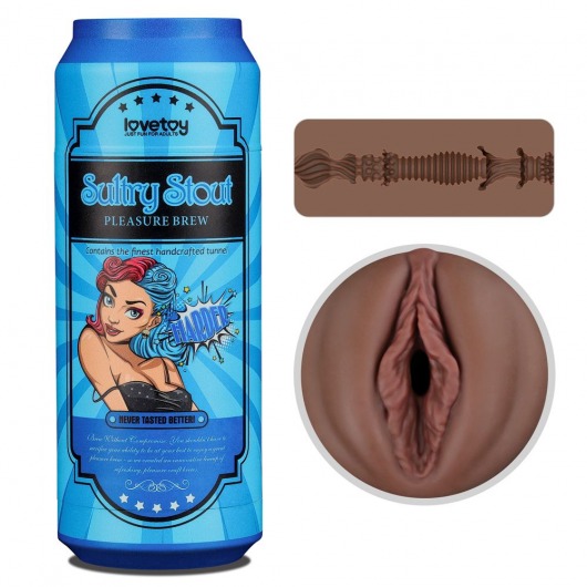 Коричневый мастурбатор-вагина Pleasure Brew Masturbator-Sultry Stout в банке - Lovetoy - в Кургане купить с доставкой