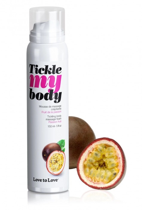 Массажная хрустящая пенка Tickle my body с ароматом маракуйи - 150 мл. - Love to Love - купить с доставкой в Кургане