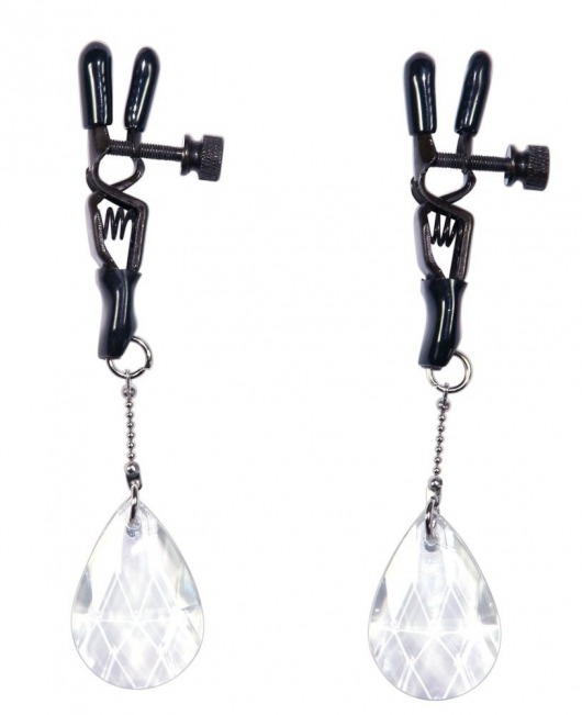 Зажимы на соски с подвесами в виде хрустальных капелек - Orion - купить с доставкой в Кургане