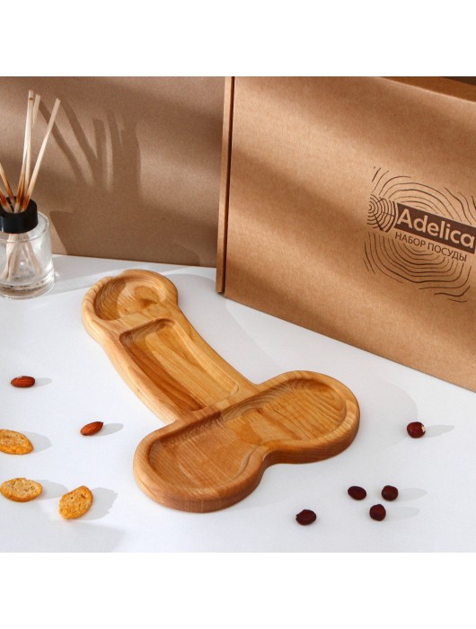 Деревянное блюдо для подачи в форме члена (32,5 х 20 х 1,7 см) - Сима-Ленд - купить с доставкой в Кургане