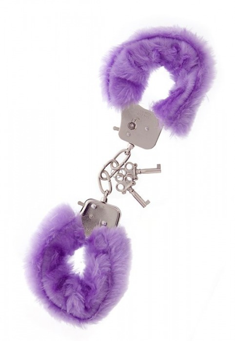 Фиолетовые меховые наручники METAL HANDCUFF WITH PLUSH LAVENDER - Dream Toys - купить с доставкой в Кургане