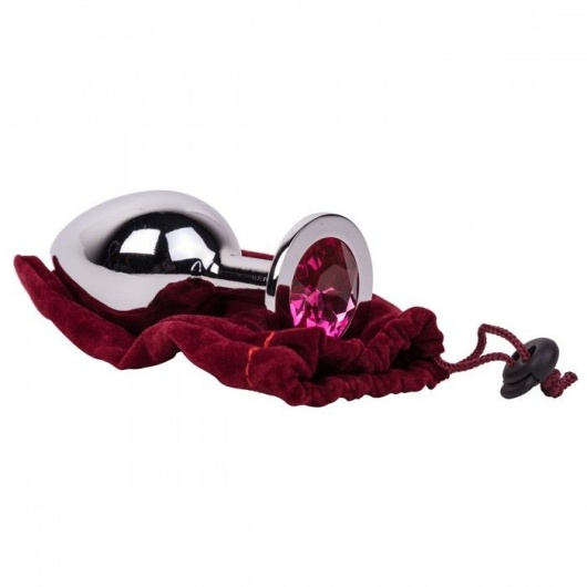 Большой стальной плаг с розовым кристаллом Pink Bubble Gum - 9,5 см. - Erotic Fantasy - купить с доставкой в Кургане