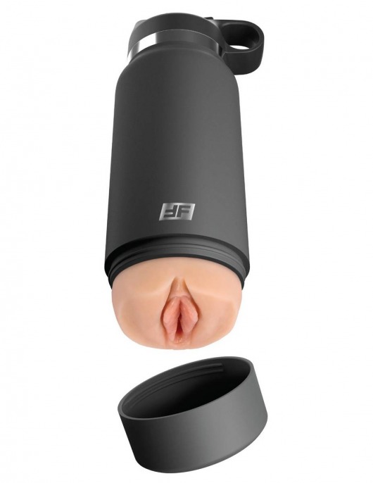 Серый мастурбатор в виде бутылки F*ck Flask - Pipedream - в Кургане купить с доставкой