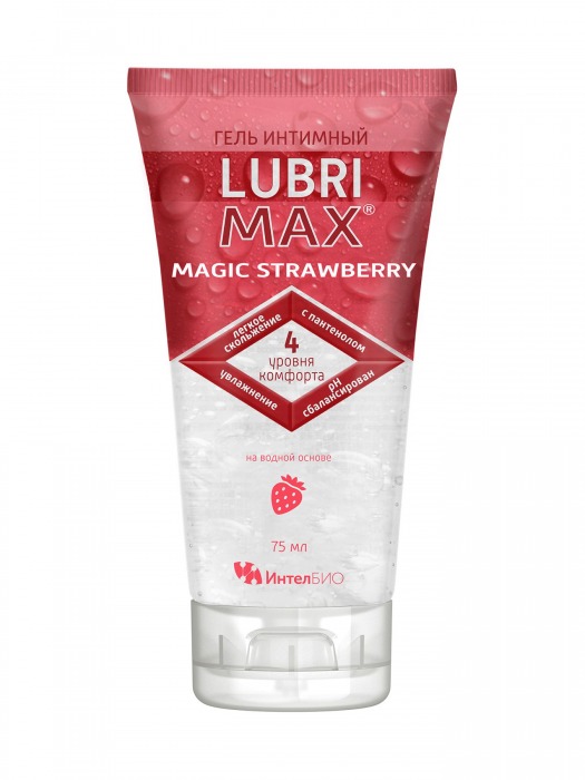 Интимный гель-смазка на водной основе Lubrimax Magic Strawberry - 75 мл. - ИнтелБИО - купить с доставкой в Кургане