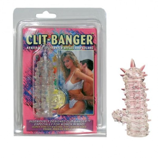 Прозрачная насадка с шипами и клиторальной шишечкой CLIT-BANGER SLEEVE IN CLEAR - Tonga - в Кургане купить с доставкой