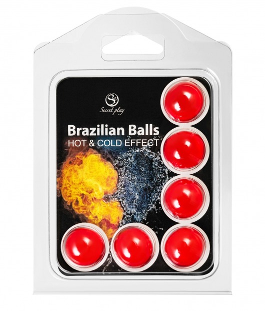 Набор из 6 шариков с массажным маслом Brazilian Balls с охлаждающим и разогревающим эффектом - Secret Play - купить с доставкой в Кургане