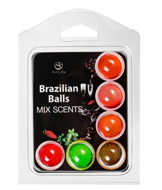 Набор из 6 шариков с ароматизированными массажными маслами Brazilian Balls - Secret Play - купить с доставкой в Кургане