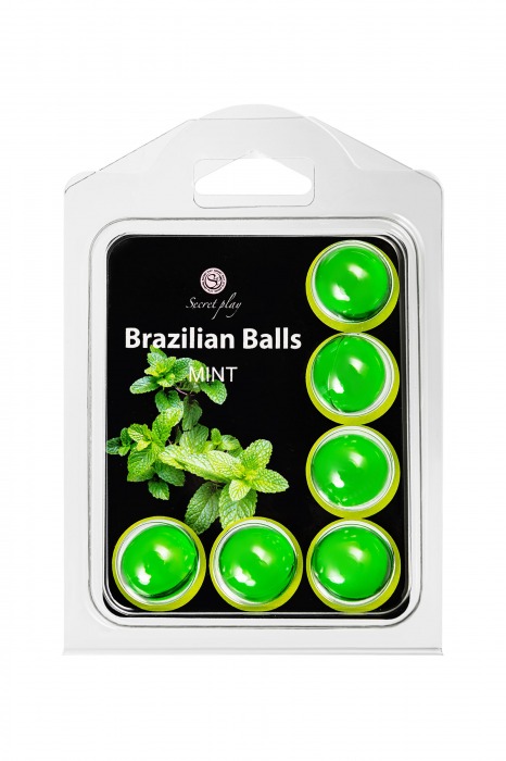 Набор из 6 шариков с массажным маслом Brazilian Balls с ароматом мяты - Secret Play - купить с доставкой в Кургане