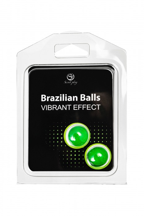 Набор из 2 шариков с массажным маслом Brazilian Balls с эффектом вибрации - Secret Play - купить с доставкой в Кургане