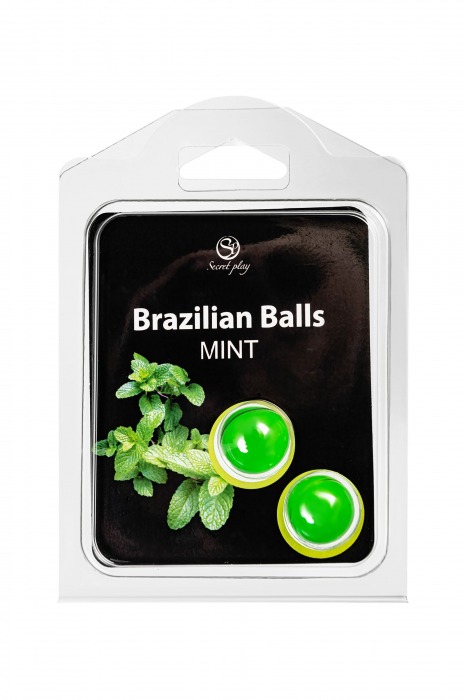 Набор из 2 шариков с массажным маслом Brazilian Balls с ароматом мяты - Secret Play - купить с доставкой в Кургане