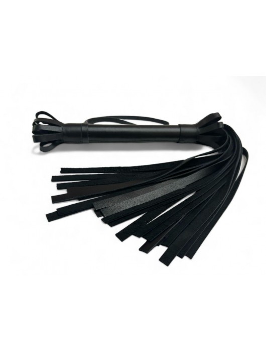 Черная кожаная плеть King Arsenal - 44 см. - БДСМ Арсенал - купить с доставкой в Кургане