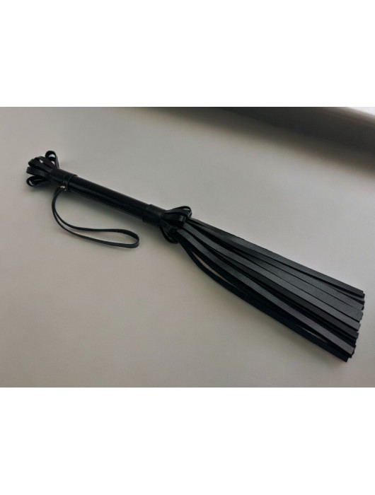 Черная кожаная плеть King Arsenal - 44 см. - БДСМ Арсенал - купить с доставкой в Кургане
