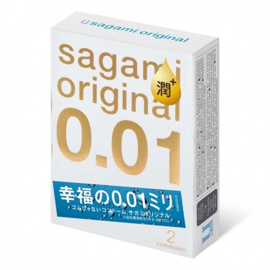 Увлажнённые презервативы Sagami Original 0.01 Extra Lub - 2 шт. - Sagami - купить с доставкой в Кургане