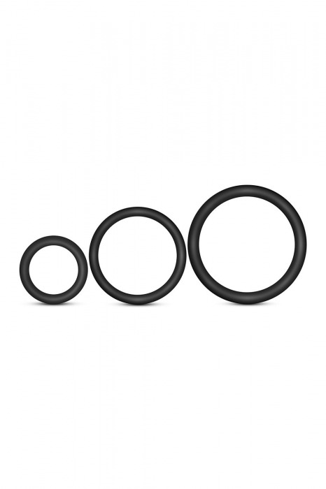 Набор из 3 черных эрекционных колец Cock Ring Set - Blush Novelties - в Кургане купить с доставкой