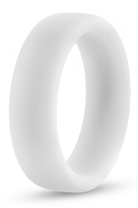Белое люминесцентное эрекционное кольцо Silicone Glo Cock Ring - Blush Novelties - в Кургане купить с доставкой