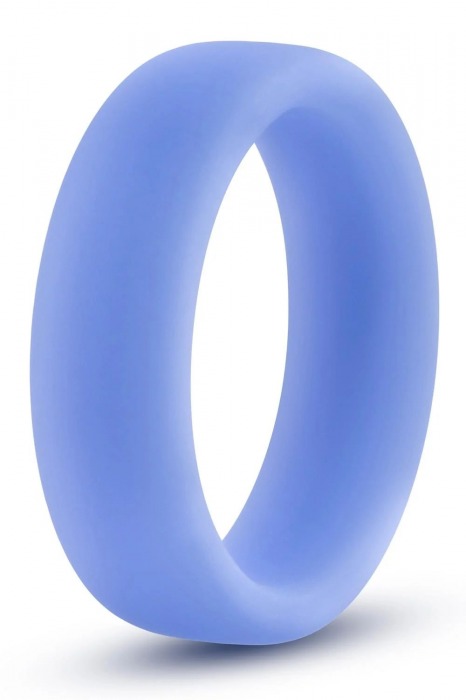 Голубое люминесцентное кольцо Silicone Glo Cock Ring - Blush Novelties - в Кургане купить с доставкой