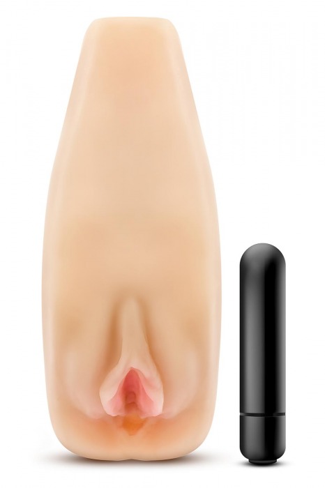 Мастурбатор-вагина с вибрацией Soft   Wet Natasha Realistic Beige Masturbator - Blush Novelties - в Кургане купить с доставкой