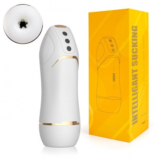 Белый вибромастурбатор Hero с режимом вакуума - A-LOVING - в Кургане купить с доставкой