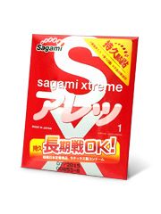 Утолщенный презерватив Sagami Xtreme FEEL LONG с точками - 1 шт. - Sagami - купить с доставкой в Кургане